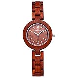 EASTPOLE Damen Armbanduhr aus Holz Braun Casual Damenuhr Holzuhr WDW005 mit EASTPOLE Logo Box