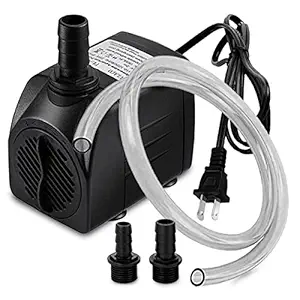 PULACO 400GPH Submersible Water Pump with 5 ft Tubing, 25W Durable Fountain Water Pump for Pond Fountain, Aquariums Fish Tank, Statuary, Hydroponics
