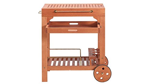 baumarkt direkt Servierwagen Multifunktion, ausziehbar, Eukalyptusholz, 70-140×50 cm 50 cm, 70,140 cm, braun - 3
