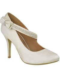 Branded Mujer Boda Graduación Fiesta Tacón Alto Clásico Zapatillas Número