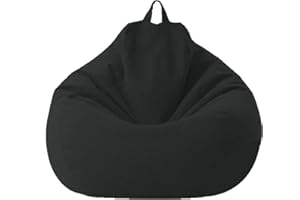 Chickwing, Puff Pera sin Relleno para Adultos y Niños, Chickwin Exterior y Interior Bean Bag Bolsa de Frijol para Silla Tumbona Perezosa Funda para Sillón Cubierta de Sillón (Negro,70x80cm)