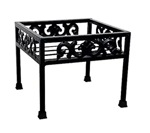 NAYAB Square Heavy Duty Planter Flower Pot Display Plant Stand for Balcony, Garden, Indoor Outdoor Corner Shelf Rack (Single Pot Stand)