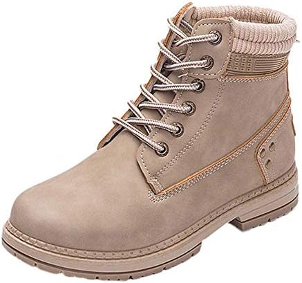 cureture Women's boots Ankle Boots Martin Boots Winter Boots Short Boot Casual Boots Women Solid Lace Up Boots Round Toe Shoes Student Snow Boots Black,Brown,Khaki,Pink