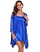Produktbild Ekouaer Damen Satin Nachthemd Negliee mit Morgenmantel Kimono Schlafanzug 2-in-1 Luxus und Charmant Blumenstickerei Ladies Nachtwäsche Nachtkleid Lingerie Sleepwear Blau S