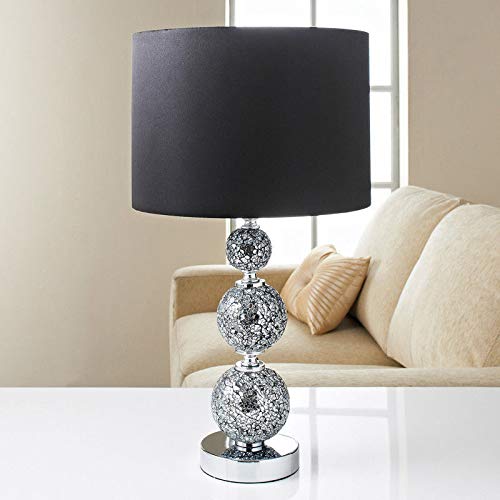 New Crackle Ella Mosaic Home Decor Modern Style Mirror Ball Table Lamp Black