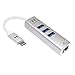Produktbild Parallel World USB C Hub Silverc-3usb+Ethernet