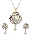 Youbella Multicolor Metal Cz Peacock Pendant Set With Chain For Women & Girls RS.499.00