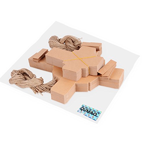 100 stk. Kraftpapier Bonboniere (mit Juteschnur und Geschenk Etikett) 5x5x5 cm Geschenkboxen Hochzeit Weihnachten Pralinenschachtel Geschenkverpackung Tüten für süßigkeiten Karton - 7