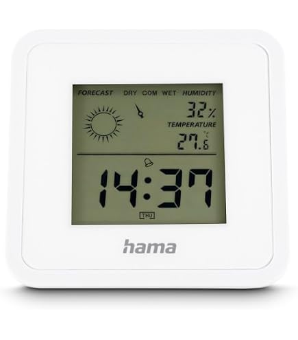 Termometro Digitale E Igrometro Hama 2 In 1 - Misura Temperatura E Umidità, Con Magnete E Gancio