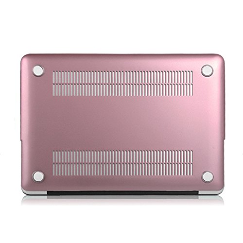 Fintie 3 in 1 MacBook Air 13 Soft Touch Hartschale Schutzhülle Snap On Case + 2 Tastatur Silikon Schutz (Schwarz and Clear) für Apple MacBook Air 13.3″ (A1466 / A1369) , Roségold - 5