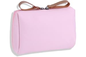 Umikk Nylon Kosmetiktasche, Reise Make up Tasche Klein, Kleine wasserdichte und Leichte Kosmetiktasche Aufbewahrungstasche, Small Makeup Bag, Reise Kulturbeutel, Handtasche Kosmetiktasche (grau rosa)
