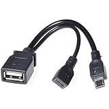 PremiumCord USB Adapterkabel, OTG, USB Buchse auf Micro USB Buchse + Micro USB Stecker, Farbe schwarz, 14 cm