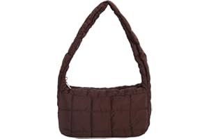 LYEAA Women Small Quilted Solid Color Quilted Underarm Bag Lattice Bag Soft Fashion Armpit Bag Simple Casual Bags