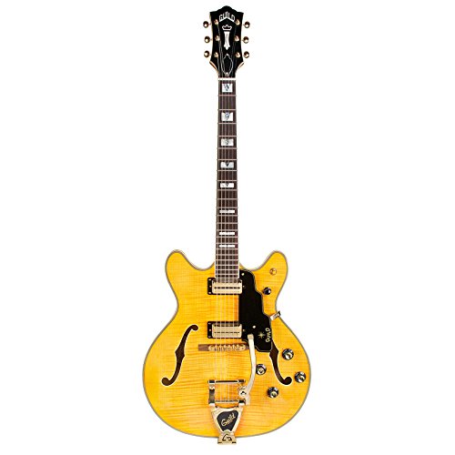 Hermandad Starfire VI con hermandad de Vibrato para guitarra Semi-Hollow cuerpo guitarra eléctrica con funda (Rubio)