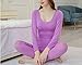 Produktbild Swallowuk Damen Thermounterwäsche Set Warme Unterwäsche Langes Herbst Winter Unterhemd Unterhose Leggings und Langarmshirt Sleepwear (7)