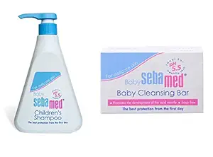 Sebamed Childrens Shampoo, 500mland Baby Cleansing Bar (100g)