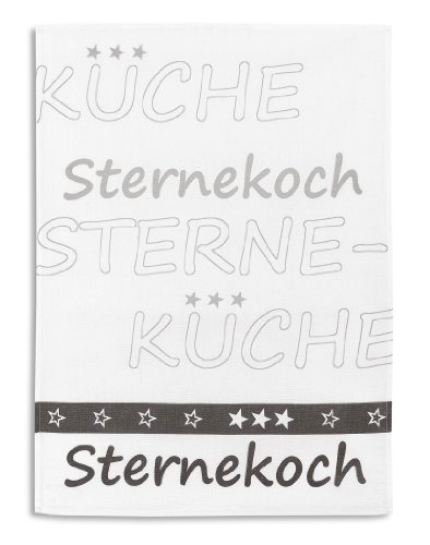 Geschirrtuch Frottier, Sternekoch, grau, KRACHT, Format 50/50, 100% Baumwolle - 2