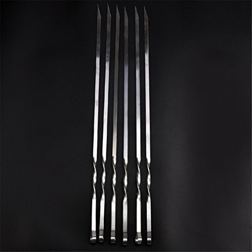 JasCherry 6 Stück Edelstahl Grillspieße Profi Grill Utensilien – Länge 50 cm - 2
