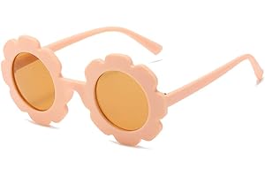 BOUACOUA Gafas de sol para niños Marco de Flores Round Lens Protección UV400 para Niños Niñas