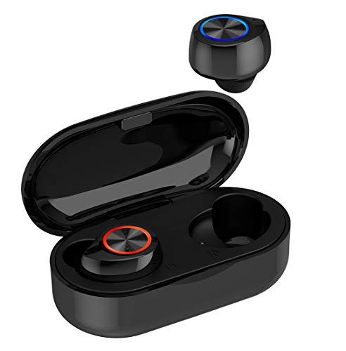 QueenDer Auricolari Bluetooth Senza Fili Cuffie con Microfono Riduzione del Rumore Sport Earbuds Stereo HD per Cellulari iPhone Samsung y Dispositivi Bluetooth (Nero)