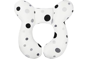 vocheer Oreiller de voyage pour bébé (amélioré) pour soutien de la tête et du cou pour poussette, siège auto, voyage (cercle noir)