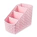 Produktbild Cuitan PP-Kunststoff Fernbedienungshalter Desktop-Kosmetik Aufbewahrungsbox, (17x9.3x12.7cm, 4-Fächer) Trümmer Zubehör Tisch Kasten Organizer Aufbewahrungs Box Für Esszimmer Badezimmer Küche - Rosa