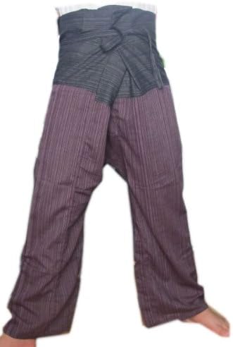SUWARENE Zenza FashionFREE SIZE 2 TONE COTTON STRIPE Thai Fisherman Pants Yoga Trousers FREE SIZE **ON SELL WITH COMPLEMENTARY **