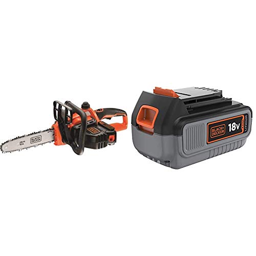 BLACK+DECKER GKC1825L20-QW - Motosierra a batería 18V + Black+Decker BL4018-XJ - Litio 18V / 4.0Ah BLACK+DECKER GKC1825L20-QW - Motosierra a batería 18V + Black+Decker BL4018-XJ - Litio 18V / 4.0Ah