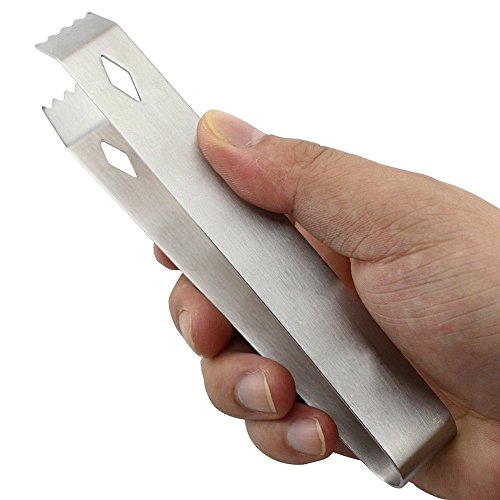ZNYSTAR Edelstahl Eiszange für Lebensmittel Salat süßes Brot CakeClip Eisklemme Eiszange Buffet Bar BBQ (Ice Tong) - 6