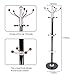Hapilife 15 Hanging Hook Traditional Floor-Standing Hat and Coat Stand With Marble Base - Multiple Colour (Black)