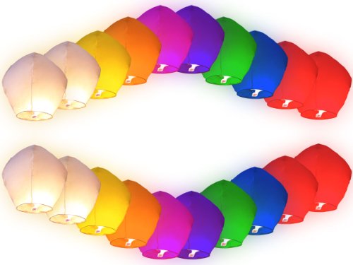 20 Stk Alsino Himmelslaternen Skylaternen Skylights gemischt himmelslaterne