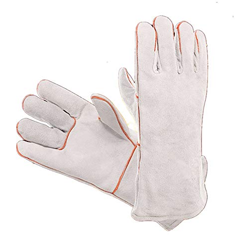 détail Lot De 2 Paires Multifonction Soudure Soudant Gants Pour MIG TIG ARC MMA Chaleur Résistant Au Feu Gants De Travail En Cuir Forge Mitaines Pour Four Gril Cheminée Four Poêle Poêle Tig Soudeur Mig BBQ J