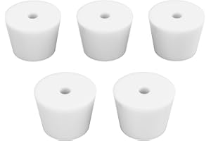 stonylab Tapones de Silicona, Paquete de 5 Tapones Estándar de Silicona Natural #8 con Orificio único de 8 mm