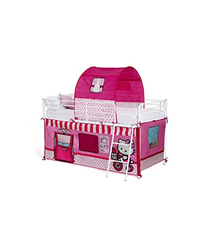 LIT MI HAUT EN MÉTAL THELMA - Set Rideaux + Tunnel simple Hello Kitty