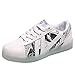 Produktbild Qmber Unisex Damen Sneaker Low Übergrößen Damen Laufschuhe Sportschuhe Turnschuhe Trainers Running Fitness Atmungsaktiv PU LED Ghost Step Schuhe fluoreszierend/White,41
