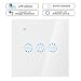 Produktbild WiFi Vorhang Schalter, Frontoppy drahtlose Fernbedienung Fenster Vorhang Schalter Controller Roller Shutter Switch,Elektrische Jalousien Schalter taktiler Wandschalter(Weiß) (Weiß)