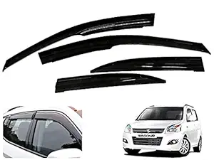 Auto Pearl Car Rain Guards Wind Door Visor Side ||Wind Visor High quality ABS Plastic Deflector ||Perfect As per Window Frame ||For - Wagon R 2013 (Set of 4, Black)