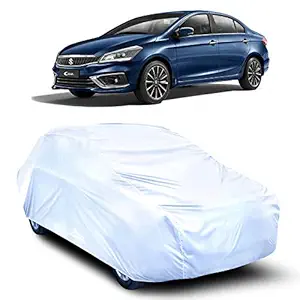 VIRMANG - Water Resistant - dust Proof - car Body Cover for Compatible with Maruti Suzuki Ciaz car Cover - Water Resistant UV Proof - car Body Cover (Silver Without Mirror)