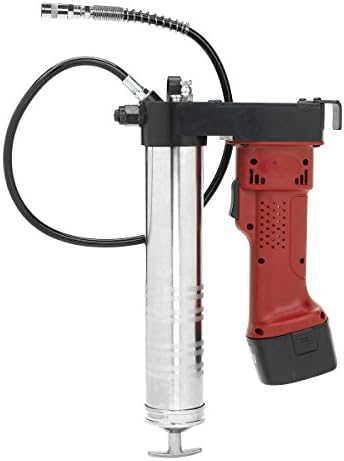 Workforce MEGA POWER 12V Battery Operated Grease Gun, 30 in. Flexible Extension, 1 Hour Quick-Charger, Two 12V Batteries, Shoulder Strap - L1380