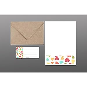 Briefpapier Set / Herzen No1