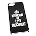 Produktbild Weiß Schutzhülle für iPhone 5/5S 0875 schwarz Keep Calm und Love Buchweizen