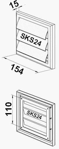 Lüftungsgitter mit Jalousie, selbstverschließend, aus europäischer Produktion - 2