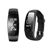 Olliwon Herzfrequenz Fitnessarmband, Fitness Tracker Ip67 Wasserdichte Bluetooth 4.0 Mit Oled-Display Smartherzfrequenz-Monitor Armband Schrittzähler Schlafanalyse