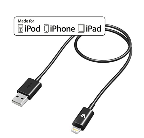 V7 Ladekabel, Lightning USB Kabel, Apple zertifiziert für Apple iPhone 5/5s/5c/6/6 plus + iOS 8, iPad 4, iPad mini, iPod nano 7, iPod 5G ( 1m) schwarz - 2