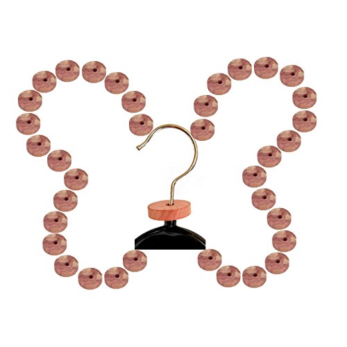 36 Stück Natur Mottenschutz Bügelringe Kleiderbügelscheiben Mottenkugeln aus Zedernholz - gegen Motten ohne Chemie