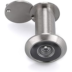 Sumnacon - Judas de porte avec vue à 220 degrés et cache de confidentialité pour portes de 34 à 55 mm, finition chrome brossé, argent