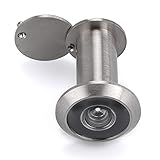 Sumnacon - Judas de porte avec vue à 220 degrés et cache de confidentialité pour portes de 34 à 55 mm, finition chrome brossé, argent