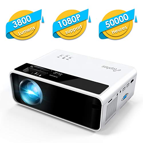 Mini Projecteur, ELEPHAS LED Videoprojecteur Portable Vidéo 1080P Supporté Rétroprojecteur HD Multimédia Cinéma Compatible HDMI/USB/Smartphone/Ordinateur, Idéal pour Les Films et Jeux Vidéo