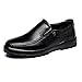 Produktbild M.Y.D Schuhe Herren-Slipper aus PU-Leder Slip-On-Laufsohle aus weichem Gummi lässig (Color : Schwarz, Größe : 42 EU)