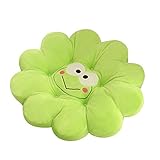 EQLEF Grüne Karikatur Baumwolltier-Blumen-Hauptkissen-Frosch-Netter Auflage-angefüllter Plüsch-Dekor der bequemen Sitzkissen EQLEF Grüne Karikatur Baumwolltier-Blumen-Hauptkissen-Frosch-Netter Auflage-angefüllter Plüsch-Dekor der bequemen Sitzkissen